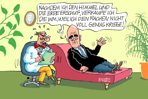 Cartoon: Rachitis (medium) by RABE tagged fußball,nagelsmann,spieler,wm,kader,usa,ball,sport,tor,spielfeld,schiedsrichter,videobeweis,rabe,ralf,böhme,cartoon,karikatur,pressezeichnung,farbcartoon,tagescartoon,hund,bundesliga,ballaballa,trump,infantino,uefa,protest,rücktrit,verkauf,investoren,privatisierung,rachen,gier,psychiater,couch,gott,himmel,erde,universum,fußball,nagelsmann,spieler,wm,kader,usa,ball,sport,tor,spielfeld,schiedsrichter,videobeweis,rabe,ralf,böhme,cartoon,karikatur,pressezeichnung,farbcartoon,tagescartoon,hund,bundesliga,ballaballa,trump,infantino,uefa,protest,rücktrit,verkauf,investoren,privatisierung,rachen,gier,psychiater,couch,gott,himmel,erde,universum