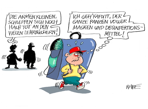 Cartoon: Ranziges (medium) by RABE tagged corona,bildung,bildungsminister,kanzleramt,bildungskonferenz,lehrerkonferenz,laptop,ausstatung,digitalisierung,bildungsmonitor,internetzugan,wlan,aufwachen,schüler,ranzen,schulranzen,masken,maskenpflicht,desinfektionsmittel,lehrbücher,schulbücher,corona,bildung,bildungsminister,kanzleramt,bildungskonferenz,lehrerkonferenz,laptop,ausstatung,digitalisierung,bildungsmonitor,internetzugan,wlan,aufwachen,schüler,ranzen,schulranzen,masken,maskenpflicht,desinfektionsmittel,lehrbücher,schulbücher