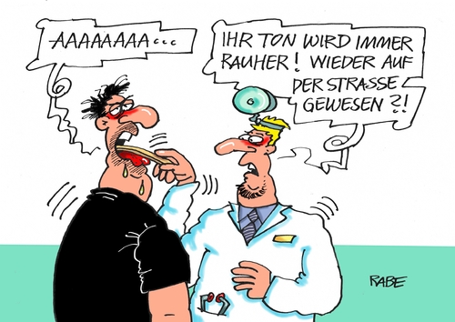 Cartoon: Rauhbein (medium) by RABE tagged straße,demo,pegida,flüchtlinge,flüchtlingsheim,flüchtlingsunterbringung,presse,neonazis,mitläufer,verschärfung,innenminister,flüchtlingsstrom,rabe,ralf,böhme,cartoon,karikatur,pressezeichnung,farbcartoon,tagescartoon,hno,arzt,patient,rachen,hals,untersuchung,zunge,erkältung,stimme,straße,demo,pegida,flüchtlinge,flüchtlingsheim,flüchtlingsunterbringung,presse,neonazis,mitläufer,verschärfung,innenminister,flüchtlingsstrom,rabe,ralf,böhme,cartoon,karikatur,pressezeichnung,farbcartoon,tagescartoon,hno,arzt,patient,rachen,hals,untersuchung,zunge,erkältung,stimme