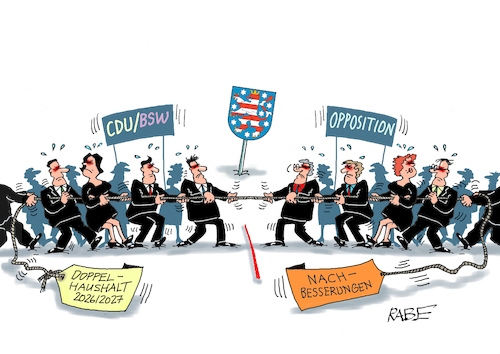 Cartoon: Rekordausgaben (medium) by RABE tagged merz,union,kanzler,fritze,koalition,spd,klingbeil,bundesregierung,rabe,ralf,böhme,cartoon,karikatur,pressezeichnung,farbcartoon,tagescartoon,trump,putin,krisen,tv,nachrichten,waschmaschine,thüringen,erfurt,voigt,doppelhaushalt,landeshaushalt,ausgaben,tau,tauziehen,brombeere,brombeerkoalition,bsw,merz,union,kanzler,fritze,koalition,spd,klingbeil,bundesregierung,rabe,ralf,böhme,cartoon,karikatur,pressezeichnung,farbcartoon,tagescartoon,trump,putin,krisen,tv,nachrichten,waschmaschine,thüringen,erfurt,voigt,doppelhaushalt,landeshaushalt,ausgaben,tau,tauziehen,brombeere,brombeerkoalition,bsw