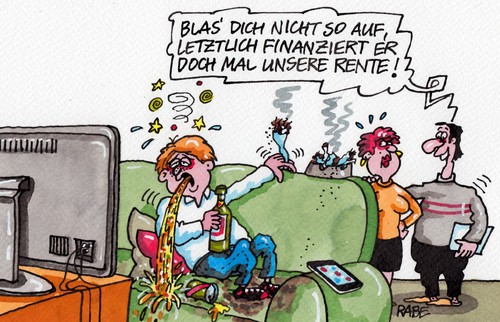 Cartoon: Rentenerarbeiter (medium) by RABE tagged rente,rentner,rentenbeitreg,rentenkasse,nahles,spd,bundesarbeitsministerin,rentenbeitrag,euro,finanzierung,schäuble,cdu,rentendebatte,rentenversicherung,familie,jugendliche,rabe,ralf,böhme,cartoon,karikatur,pressezeichnung,farbcartoon,zahlung,beitragszahlung,generationen,kinder,großeltern,rentensystem,couch,jugendlicher,alkohol,drogen,zigaretten,bier,eltern,tv,fernseher,flachbildschirm,rentendiskussion,rentenpaket,mütterrente,erwerbsgeminderte,kosten,reha,rente,rentner,rentenbeitreg,rentenkasse,nahles,spd,bundesarbeitsministerin,rentenbeitrag,euro,finanzierung,schäuble,cdu,rentendebatte,rentenversicherung,familie,jugendliche,rabe,ralf,böhme,cartoon,karikatur,pressezeichnung,farbcartoon,zahlung,beitragszahlung,generationen,kinder,großeltern,rentensystem,couch,jugendlicher,alkohol,drogen,zigaretten,bier,eltern,tv,fernseher,flachbildschirm,rentendiskussion,rentenpaket,mütterrente,erwerbsgeminderte,kosten,reha