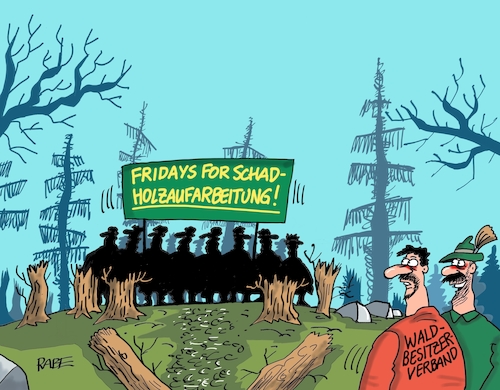 Cartoon: Schadholzaufarbeitung (medium) by RABE tagged klimawandel,umwelt,umweltministerin,schulze,sp,klimapreis,heizung,auto,rabe,ralf,böhme,cartoon,karikatur,pressezeichnung,farbcartoon,tagescartoon,brücke,bettler,verkehr,klimaprämie,friday,for,future,waldgipfel,schadholz,borkenkäfer,schadholzbeseitigung,schadholzaufarbeitung,waldbesitzer,förster,klimawandel,umwelt,umweltministerin,schulze,sp,klimapreis,heizung,auto,rabe,ralf,böhme,cartoon,karikatur,pressezeichnung,farbcartoon,tagescartoon,brücke,bettler,verkehr,klimaprämie,friday,for,future,waldgipfel,schadholz,borkenkäfer,schadholzbeseitigung,schadholzaufarbeitung,waldbesitzer,förster