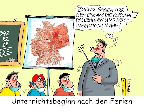 Cartoon: Schulstarter (medium) by RABE tagged virus,corona,pandemie,coronakrise,rabe,ralf,böhme,cartoon,karikatur,pressezeichnung,farbcartoon,tagescartoon,viren,virenschutz,mundschutz,desinfektion,föderal,föderalismus,ländersache,schule,schulbeginn,fallzahlen,schulstart,lehrer,schüler,landkarte,neuinfektionen,maskenpflicht,abstandsregeln,rki,virologen,virus,corona,pandemie,coronakrise,rabe,ralf,böhme,cartoon,karikatur,pressezeichnung,farbcartoon,tagescartoon,viren,virenschutz,mundschutz,desinfektion,föderal,föderalismus,ländersache,schule,schulbeginn,fallzahlen,schulstart,lehrer,schüler,landkarte,neuinfektionen,maskenpflicht,abstandsregeln,rki,virologen