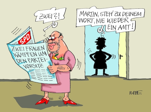 Cartoon: Schulzeffekt (medium) by RABE tagged sonderparteitag,spd,martin,schulz,ja,groko,koalitionsverhandlungen,rabe,ralf,böhme,cartoon,karikatur,pressezeichnung,farbcartoon,tagescartoon,merkel,union,andrea,nahles,parteivorsitz,parteispitze,wahl,kleid,äpfel,ausschnitt,busen,sonderparteitag,spd,martin,schulz,ja,groko,koalitionsverhandlungen,rabe,ralf,böhme,cartoon,karikatur,pressezeichnung,farbcartoon,tagescartoon,merkel,union,andrea,nahles,parteivorsitz,parteispitze,wahl,kleid,äpfel,ausschnitt,busen