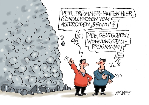 Cartoon: Schutthalde (medium) by RABE tagged ampelregierung,scholz,spd,grüne,fdp,lindner,kinder,kindergrundsicherung,rabe,ralf,böhme,cartoon,karikatur,pressezeichnung,farbcartoon,tagescartoon,hausmeister,ohren,zähne,besen,wohnungsbau,wohnungsbaugipfel,wohnungsbauprogramm,bauministerin,geywitz,wohnungsmangel,wohnungsnot,geröll,schutt,geröllhalde,atseroid,nasa,gesteinsproben,bennu,ampelregierung,scholz,spd,grüne,fdp,lindner,kinder,kindergrundsicherung,rabe,ralf,böhme,cartoon,karikatur,pressezeichnung,farbcartoon,tagescartoon,hausmeister,ohren,zähne,besen,wohnungsbau,wohnungsbaugipfel,wohnungsbauprogramm,bauministerin,geywitz,wohnungsmangel,wohnungsnot,geröll,schutt,geröllhalde,atseroid,nasa,gesteinsproben,bennu