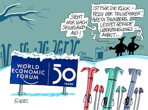 Cartoon: Skiurlaub (medium) by RABE tagged klima,klimawandel,fridays,for,future,greta,thunberg,kohle,kohleausstieg,rabe,ralf,böhme,cartoon,karikatur,pressezeichnung,farbcartoon,tagescartoon,klimaaktivisten,stilllegungsverhandlungen,fahrplan,davos,schweiz,ski,skiurlaub,schnee,schliten,weltwirtschaftsforum,heimreise,heimflug,weltwirtschaftsgipfel,staatschefs,klima,klimawandel,fridays,for,future,greta,thunberg,kohle,kohleausstieg,rabe,ralf,böhme,cartoon,karikatur,pressezeichnung,farbcartoon,tagescartoon,klimaaktivisten,stilllegungsverhandlungen,fahrplan,davos,schweiz,ski,skiurlaub,schnee,schliten,weltwirtschaftsforum,heimreise,heimflug,weltwirtschaftsgipfel,staatschefs