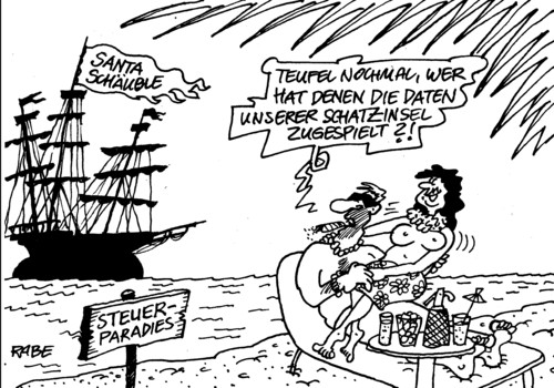 Cartoon: Strandleben (medium) by RABE tagged trusts,briefkastenfirmen,steueroasen,steuerparadiese,ndr,medien,zuspielung,steurzahler,schäuble,finanzminister,cdu,euro,eurokrise,betrüger,strand,meer,sonne,palmen,rabe,ralf,böhme,cartoon,karikatur,schatz,schatzinsel,kolumbus,santa,esmiralda,kogge,schiffe,dateien,daten,trusts,briefkastenfirmen,steueroasen,steuerparadiese,ndr,medien,zuspielung,steurzahler,schäuble,finanzminister,cdu,euro,eurokrise,betrüger,strand,meer,sonne,palmen,rabe,ralf,böhme,cartoon,karikatur,schatz,schatzinsel,kolumbus,santa,esmiralda,kogge,schiffe,dateien,daten