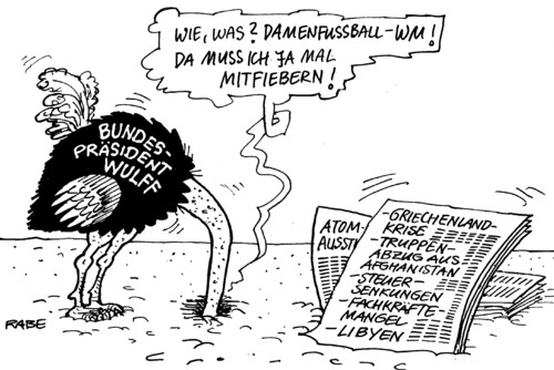 Cartoon: Straußpolitik (medium) by RABE tagged bundespräsident,wulff,cdu,bundesrepublik,schloß,bellevue,kanzlerin,merkel,griechenlan,krise,eu,euro,brüssel,rettungspaket,eurogipfel,truppenabzug,afghanistan,bundeswehr,taliban,terroristen,steuern,steuersenkung,fachkräfte,fachkräftemangel,libyen,gaddafi,atompolitik,atomausstieg,röttgen,fieber,fußball,damenfußball,wm,weltmeisterschaft,deutschland,stadion,eröffnungsspiel,wulff,bundespräsident,cdu,schloß,bellevue,bundesregierung,kanzlerin,deutschland,merkel,euro,eu,rettungspaket,krise