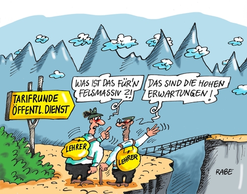 Cartoon: Streikwelle (medium) by RABE tagged streik,lehrer,erzieher,verdi,arbeitskampf,ausstand,lohnforderungen,tarif,tarifrunde,rabe,ralf,böhme,cartoon,karikatur,pressezeichnung,farbcartoon,tagescartoon,wanderer,felsmassiv,gebirge,erwartungen,streik,lehrer,erzieher,verdi,arbeitskampf,ausstand,lohnforderungen,tarif,tarifrunde,rabe,ralf,böhme,cartoon,karikatur,pressezeichnung,farbcartoon,tagescartoon,wanderer,felsmassiv,gebirge,erwartungen