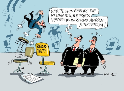 Cartoon: Stuhlgang (medium) by RABE tagged taliban,kabul,aghanistan,ortskräfte,botschaftsmitarbeiter,rückholaktion,aussenminister,verteidigungsministerin,rabe,ralf,böhme,cartoon,karikatur,pressezeichnung,farbcartoon,tagescartoon,akk,heiko,maas,rücktritt,stuhl,stühle,schleudersitz,taliban,kabul,aghanistan,ortskräfte,botschaftsmitarbeiter,rückholaktion,aussenminister,verteidigungsministerin,rabe,ralf,böhme,cartoon,karikatur,pressezeichnung,farbcartoon,tagescartoon,akk,heiko,maas,rücktritt,stuhl,stühle,schleudersitz