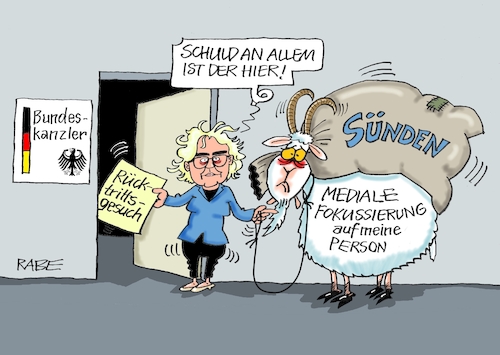 Cartoon: Sündenbockiges (medium) by RABE tagged lambrecht,christine,rücktritt,rücktrittagesuch,bundesverteidigungsministerin,bundeswehr,olaf,scholz,kanzleramt,rabe,ralf,böhme,cartoon,karikatur,pressezeichnung,farbcartoon,tagescartoon,bock,ziege,ziegenbock,sündenbock,silvesteransprache,lambrecht,christine,rücktritt,rücktrittagesuch,bundesverteidigungsministerin,bundeswehr,olaf,scholz,kanzleramt,rabe,ralf,böhme,cartoon,karikatur,pressezeichnung,farbcartoon,tagescartoon,bock,ziege,ziegenbock,sündenbock,silvesteransprache