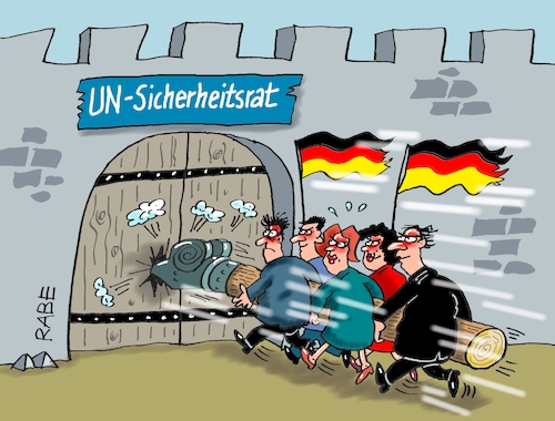 Cartoon: UN Erstürmung (medium) by RABE tagged merz,kanzler,koalition,union,spd,klingbeil,cartoon,karikatur,pressezeichnung,farbcartoon,tagescartoon,db,bahn,frühling,frühjahr,frühjahrsputz,ice,zug,blumenkasten,blumenkästen,esc,songcontest,deutschland,un,uno,sicherheitsrat,aufnahme,abstimmung,kampfabstimmung,österreich,portugal,burg,ramme,erstürmung,merz,kanzler,koalition,union,spd,klingbeil,cartoon,karikatur,pressezeichnung,farbcartoon,tagescartoon,db,bahn,frühling,frühjahr,frühjahrsputz,ice,zug,blumenkasten,blumenkästen,esc,songcontest,deutschland,un,uno,sicherheitsrat,aufnahme,abstimmung,kampfabstimmung,österreich,portugal,burg,ramme,erstürmung