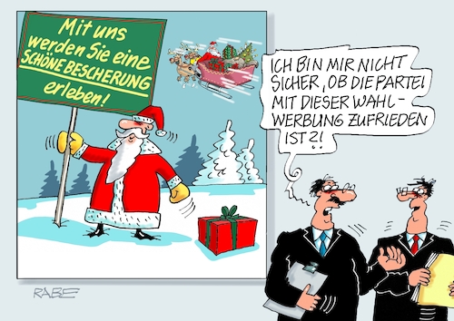 Cartoon: Unsichere Werbung (medium) by RABE tagged ampel,ampelregierung,rot,grün,gelb,fdp,spd,grüne,rabe,ralf,böhme,cartoon,karikatur,pressezeichnung,farbcartoon,tagescartoon,inflation,einkommen,rente,rentenpaket,bruch,streit,neuwahlen,wahlfahrplan,wahlwerbung,wahlplakat,werbekampagne,weihnachten,bescherung,weihnachtsmann,geschenke,schlitten,rentiere,ampel,ampelregierung,rot,grün,gelb,fdp,spd,grüne,rabe,ralf,böhme,cartoon,karikatur,pressezeichnung,farbcartoon,tagescartoon,inflation,einkommen,rente,rentenpaket,bruch,streit,neuwahlen,wahlfahrplan,wahlwerbung,wahlplakat,werbekampagne,weihnachten,bescherung,weihnachtsmann,geschenke,schlitten,rentiere