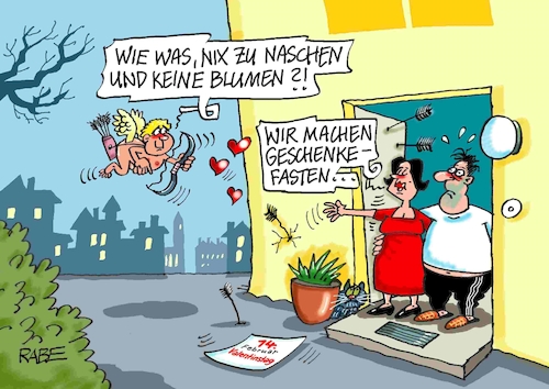 Cartoon: Valentinstag (medium) by RABE tagged karneval,fasching,karnevalsaison,saisonbeginn,narren,karnevalisten,feier,rabe,ralf,böhme,cartoon,karikatur,pressezeichnung,farbcartoon,tagescartoon,bundesregierung,ampelkoalition,ampel,narrenfreiheit,faten,fastenzeit,verzicht,amor,pfeil,bogen,köcher,verliebte,naschereien,blumen,pralinen,geschenke,geschenkefasten,karneval,fasching,karnevalsaison,saisonbeginn,narren,karnevalisten,feier,rabe,ralf,böhme,cartoon,karikatur,pressezeichnung,farbcartoon,tagescartoon,bundesregierung,ampelkoalition,ampel,narrenfreiheit,faten,fastenzeit,verzicht,amor,pfeil,bogen,köcher,verliebte,naschereien,blumen,pralinen,geschenke,geschenkefasten