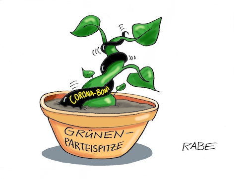 Cartoon: VerSchlingpflanze (medium) by RABE tagged energiewende,windkraft,windräder,solarenergie,umweltminister,robert,habeck,grüne,rabe,ralf,böhme,cartoon,karikatur,pressezeichnung,farbcartoon,tagescartoon,michel,lastenträger,kosten,energiepreise,parteivorstand,parteispitze,boni,bonizahlung,bonus,bonuszahlungne,coronaboni,coronabonus,grünpflanze,blumemtop,parasit,schlingpflanze,baerbock,energiewende,windkraft,windräder,solarenergie,umweltminister,robert,habeck,grüne,rabe,ralf,böhme,cartoon,karikatur,pressezeichnung,farbcartoon,tagescartoon,michel,lastenträger,kosten,energiepreise,parteivorstand,parteispitze,boni,bonizahlung,bonus,bonuszahlungne,coronaboni,coronabonus,grünpflanze,blumemtop,parasit,schlingpflanze,baerbock