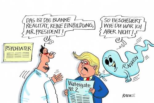 Cartoon: Watergate (medium) by RABE tagged trump,president,usa,washington,affäre,richard,nixon,watergateaffäre,psychiater,rabe,ralf,böhme,cartoon,karikatur,pressezeichnung,farbcartoon,tagescartoon,berater,weißes,haus,bennet,wahlkampf,russland,geist,trump,president,usa,washington,affäre,richard,nixon,watergateaffäre,psychiater,rabe,ralf,böhme,cartoon,karikatur,pressezeichnung,farbcartoon,tagescartoon,berater,weißes,haus,bennet,wahlkampf,russland,geist