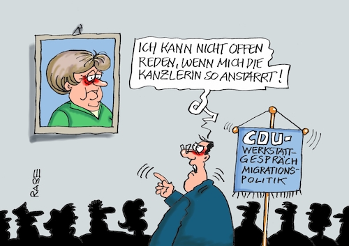 Cartoon: Werkstattgesprächiges (medium) by RABE tagged nahles,spd,sozialdemokraten,groko,umfragetief,scholz,rabe,ralf,böhme,cartoon,karikatur,pressezeichnung,farbcartoon,tagescartoon,ruine,koalition,koalitionsvetrag,bruch,drahtseil,union,cdu,prügelknaben,merkel,kanzlerin,werkstatt,werkstattgespräche,akk,bild,foto,anstarren,starre,migration,migrationspolitik,flüchtlinge,flüchtlingskrise,abschiebung,seehofer,innenminister,nahles,spd,sozialdemokraten,groko,umfragetief,scholz,rabe,ralf,böhme,cartoon,karikatur,pressezeichnung,farbcartoon,tagescartoon,ruine,koalition,koalitionsvetrag,bruch,drahtseil,union,cdu,prügelknaben,merkel,kanzlerin,werkstatt,werkstattgespräche,akk,bild,foto,anstarren,starre,migration,migrationspolitik,flüchtlinge,flüchtlingskrise,abschiebung,seehofer,innenminister