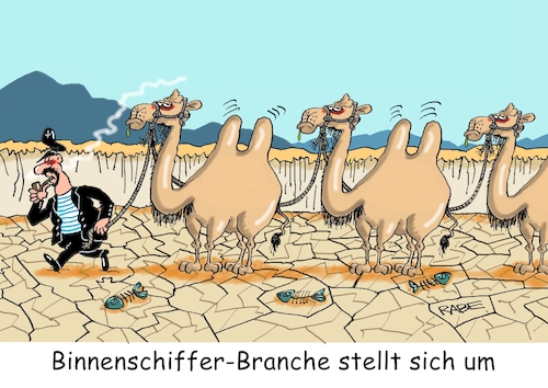 Cartoon: Wüstenschiffer (medium) by RABE tagged hitze,dürre,klima,klimawandel,wetterextreme,trockenheit,rabe,ralf,böhme,cartoon,karikatur,pressezeichnung,farbcartoon,tagescartoon,sommer,extremwetter,flußbett,rhein,austrocknung,sand,binnenschiffer,binnenschifffahrt,binnenschifferbranche,transportkähne,kamel,kamele,wüstenschiffe,hitze,dürre,klima,klimawandel,wetterextreme,trockenheit,rabe,ralf,böhme,cartoon,karikatur,pressezeichnung,farbcartoon,tagescartoon,sommer,extremwetter,flußbett,rhein,austrocknung,sand,binnenschiffer,binnenschifffahrt,binnenschifferbranche,transportkähne,kamel,kamele,wüstenschiffe