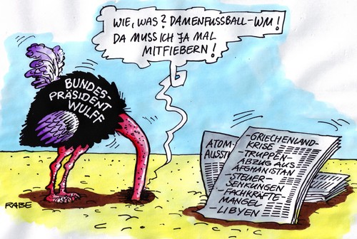 Cartoon: Wulff im Sand (medium) by RABE tagged wulff,bundespräsident,cdu,schloß,bellevue,bundesregierung,kanzlerin,merkel,deutschland,berlin,griechenland,krise,eu,euro,rettungspaket,hilfspaket,gipfeltreffen,eurogipfel,truppenabzug,bundeswehr,krisenherd,afghanistan,afghanistankrieg,obama,usa,taliban,terror,steuern,steuersenkung,steuerzahler,fachkraft,fachkräftemangel,atomausstieg,atompolitik,kernkraftwerk,grüne,moratorium,fieber,fan,fußball,damenfußbal,frauenfußball,tor,spielfeld,stadion,sommermärchen,eröffnungsspiel,wulff,bundespräsident,cdu,schloß,bellevue,bundesregierung,kanzlerin,deutschland,merkel,euro,eu,rettungspaket,krise