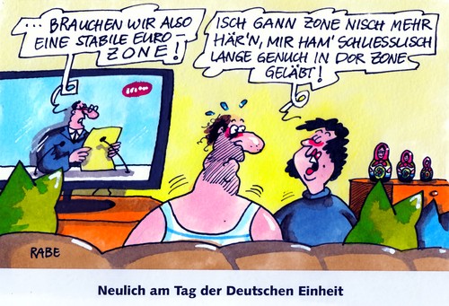 Cartoon: Zonendödel (medium) by RABE tagged zone,euro,eurozone,stabilität,leben,ddr,ostzone,zonenrandgebiet,grenze,mauer,stacheldraht,grenzposten,schiessbefehl,stasi,sed,opposition,mauerfall,volk,west,ost,osten,westen,altbundesländer,sachsen,thüringen,einheit,oktober,tag,der,deutschen,kanzlerin,merkel,zone,euro,eurozone,stabilität,leben,ddr,ostzone,zonenrandgebiet,grenze,mauer,stacheldraht,grenzposten,schiessbefehl,stasi,sed,opposition,mauerfall,volk,west,ost,osten,westen,altbundesländer,sachsen,thüringen,einheit,oktober,tag,der,deutschen,kanzlerin,merkel