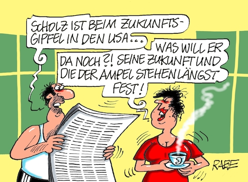 Cartoon: Zukunftsgipfel (medium) by RABE tagged ampel,ampelregierung,rot,grün,gelb,fdp,spd,grüne,rabe,ralf,böhme,cartoon,karikatur,pressezeichnung,farbcartoon,tagescartoon,pöbelei,pöbler,bestrafung,regelung,beschimpfung,bundestag,abgeordnete,zukunft,zukunftsgipfel,usa,bundestagswahl,umfragetief,ampel,ampelregierung,rot,grün,gelb,fdp,spd,grüne,rabe,ralf,böhme,cartoon,karikatur,pressezeichnung,farbcartoon,tagescartoon,pöbelei,pöbler,bestrafung,regelung,beschimpfung,bundestag,abgeordnete,zukunft,zukunftsgipfel,usa,bundestagswahl,umfragetief