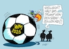 Cartoon: Ballboykott (small) by RABE tagged trump,präsident,usa,donald,einmarsch,erstürmung,cartoon,karikatur,pressezeichnung,rabe,ralf,böhme,farbcartoon,tagescartoon,venezuela,südamerika,maduro,regimewechsel,weltordnung,kongress,völkerrecht,grönland,grönlanddeal,deal,nato,grönländer,boykot,strafe,strafzoll,strafzölle,zölle,handelskrieg,wirtschaftskrieg,fußball,wm,weltmeisterschaft,eu,europa,ball,luft,wespe,insekt,stachel,stich