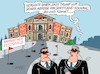 Cartoon: Bayreuth mit Trump (small) by RABE tagged trump,kanada,gipfel,gipfeltreffen,staatschefs,rabe,ralf,böhme,cartoon,karikatur,pressezeichnung,farbcartoon,tagescartoon,gespenst,geist,angst,donald,usa,nato,natoaustritt,schild,schottland,golf,golfplatz,abstecher,bayreuth,festspiele,wagner,besuch,schauspielhaus,bodyguard,kultur