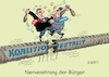 Cartoon: Drahtseilnerven (small) by RABE tagged merz,union,kanzler,fritze,koalition,spd,klingbeil,bundesregierung,rabe,ralf,böhme,cartoon,karikatur,pressezeichnung,farbcartoon,tagescartoon,trump,putin,krisen,tv,nachrichten,waschmaschine,rot,schwarz,koalitionsstreit,nerven,geduldsfaden,streiterei,ampel,ampelchaos,ampelstreit