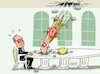 Cartoon: Durchbruch (small) by RABE tagged merz,groko,spd,union,posten,postenvergabe,rabe,ralf,böhme,cartoon,karikatur,pressezeichnung,farbcartoon,tagescartoon,schaufenster,deko,umbau,laden,ladenhüter,regierungsbildung,waffenwende,durchbruch,reichweite,reichweitenbeschränkung,ukraine,ukrainekrieg,kreml,tisch,putin,moskau,taurus,einschlag