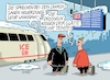 Cartoon: Durchsage (small) by RABE tagged kälte,winter,frost,eis,schnee,wetter,wetterbericht,eisglätte,dauerfrost,cartoon,karikatur,rabe,ralf,böhme,tageszeichnung,farbcartoon,pressezeichnung,feuerwehr,kind,eisen,metall,zunge,klima,klimakleber,db,bahn,zug,bahnsteig,reisende,durchsage,glätte,tempo,verkehr