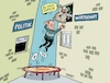 Cartoon: Freier Fall nach oben (small) by RABE tagged merz,union,kanzler,fritze,koalition,spd,klingbeil,bundesregierung,rabe,ralf,böhme,cartoon,karikatur,pressezeichnung,farbcartoon,tagescartoon,trump,putin,krisen,tv,nachrichten,waschmaschine,volker,wissing,fdp,verkehrsminister,chefposten,vorstand,sprungbrett,trampolin,vorstandsposten,chefetage