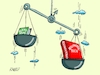 Cartoon: Glücksatlas II (small) by RABE tagged merz,union,kanzler,fritze,koalition,spd,klingbeil,bundesregierung,rabe,ralf,böhme,cartoon,karikatur,pressezeichnung,farbcartoon,tagescartoon,trump,putin,krisen,tv,nachrichten,waschmaschine,glück,atlas,glücksatlas,beschwerde,beschwerdebuch,waage,waagschale,zufriedenheit,lebenszufriedenheit