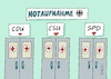 Cartoon: Notfallreform (small) by RABE tagged merz,kanzler,koalition,union,spd,klingbeil,cartoon,karikatur,pressezeichnung,farbcartoon,tagescartoon,db,bahn,frühling,frühjahr,frühjahrsputz,ice,zug,blumenkasten,blumenkästen,esc,songcontest,notfall,notfallreform,notaufnahme,überlastung,fehlsteuerung,rettungsdienst,notarzt