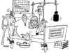 Cartoon: Papademos (small) by RABE tagged papademos,übergangsregierung,griechenland,papandreou,sozialisten,ministerpräsident,euro,eurokrise,schuldenkrise,rettungsschirm,eu,brüssel,schuldenschnitt,krankenhaus,krankenbett,patient,krüppel,krücke,verband,mullbinden,gipsbein,schieber,tropf,infusion