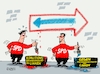 Cartoon: Pfeilschnell (small) by RABE tagged merz,kanzler,koalition,union,spd,klingbeil,cartoon,karikatur,pressezeichnung,farbcartoon,tagescartoon,db,bahn,frühling,frühjahr,frühjahrsputz,ice,zug,blumenkasten,blumenkästen,esc,songcontest,wahldebakel,berlin,senat,koalitionsverhandlungen,linke,grüne,rot,grün,wegweiser,richtungspfeil,pfeil,pinsel,farbe