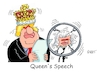 Cartoon: Queens Speech (small) by RABE tagged brexit,no,deal,johnson,boris,downing,street,austritt,eu,brüssel,london,rabe,ralf,böhme,cartoon,karikatur,pressezeichnung,farbcartoon,tagescartoon,may,juncker,luxemburg,queen,elisabeth,queens,speech,parlament