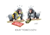 Cartoon: Silberrücken (small) by RABE tagged merz,kanzler,koalition,union,spd,klingbeil,cartoon,karikatur,pressezeichnung,farbcartoon,tagescartoon,bürokratie,verwaltung,beamte,modernisierung,monster,drachen,schwert,holzschwert,nägel,säge,streik,streikwelle,öffentlicher,dienst,verdi,gewerkschaft,lohnforderung,gehalt,behörde,amt,warnweste,silberrücken,gorillas,machtkampf