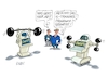 Cartoon: Trainingsprogramm (small) by RABE tagged ki,meta,chatgpt,computer,rechner,cartoon,karikatur,rabe,ralf,böhme,pressezeichnung,farbcartoon,tagescartoon,facebook,instagram,training,hantel,trainingsprogramm,software,chat,assistent,konzern
