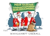 Cartoon: Wahlkampf mit Bart (small) by RABE tagged ampel,ampelregierung,rot,grün,gelb,fdp,spd,grüne,rabe,ralf,böhme,cartoon,karikatur,pressezeichnung,farbcartoon,tagescartoon,inflation,einkommen,rente,rentenpaket,bruch,streit,neuwahlen,wahlkampf,wahlkämpfer,advent,protest,transparent,weihnachten,weihnachtsmann,weihnachtsmänner,supermarkt,regal,bart,schokolade,schokoweihnachtsmann