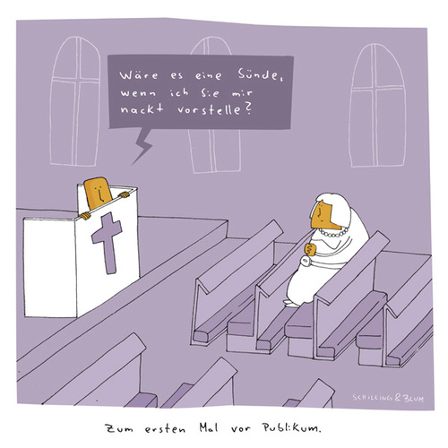 Cartoon: Lampenfieber (medium) by Schilling  Blum tagged kirche,bühne,lampenfieber,votrag