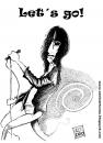 Cartoon: Joe Ramone (small) by izidro tagged ramones