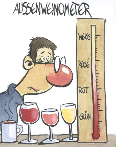 Cartoon: Aussenweinometer (medium) by mele tagged wein,thermometer,alkohol