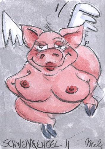Cartoon: Schweinereien 5 (medium) by mele tagged schweine,schweine,schwein,sau,tiere,tier,sex,engel,himmel