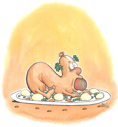 Cartoon: Spanwurst (medium) by mele tagged wurst,spanferkel