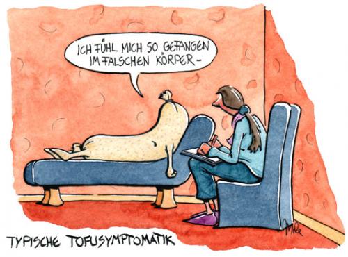 Cartoon: Tofuwurst (medium) by mele tagged wurst,psycho,tofu,wurst,psycho,tofu,therapie,therapeut,psychologe,arzt,sitzung,couch,gespräch,körper,gefangen,symptomatik