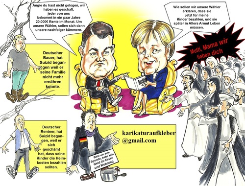Cartoon: Die wirklichkeit (medium) by MDS tagged obdachlose,rentner,bauer,gabriel,merkel