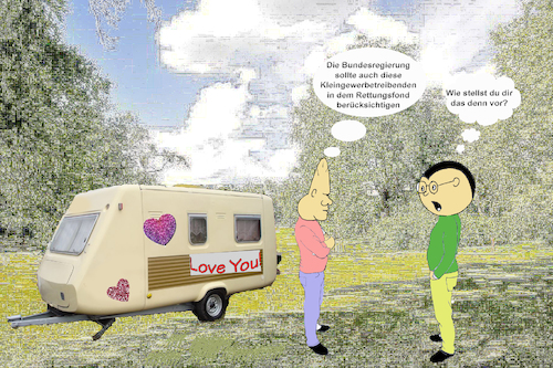 Cartoon: Corona bedroht Sexarbeiterinnen (medium) by menschenskindergarten tagged corona,kfw