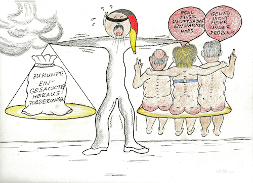 Cartoon: GroKo-GAU (medium) by menschenskindergarten tagged cdu,merkel,spd,schulz,scholz,nahles,csu,seehofer