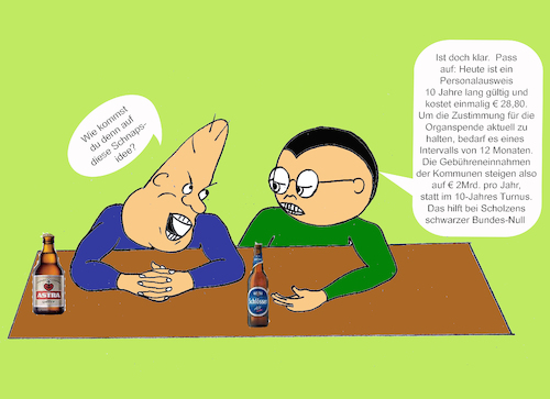 Cartoon: Baerbocks Organspendemodell (medium) by menschenskindergarten tagged organspende,baerbock,spahn,groko,grüne,cdu