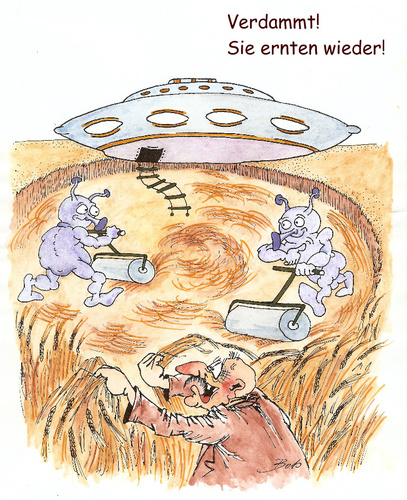 Cartoon: Sie ernten wieder... (medium) by Bobcz tagged außerirdische